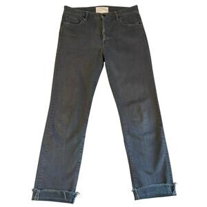 Mother Superior The Scrapper Cuff Ankle Fray Gray High Waisted Jeans Size 28